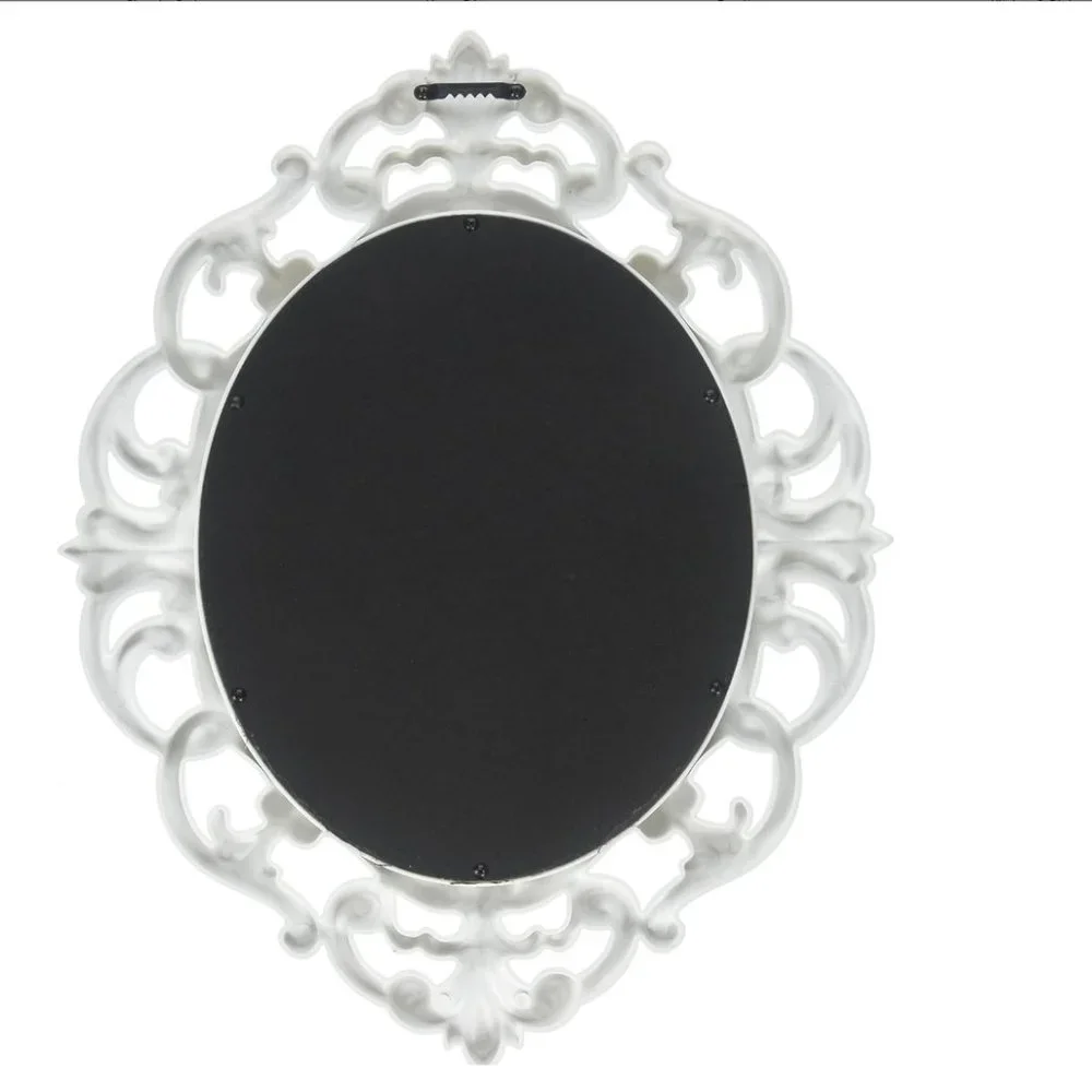 White Oval Vintage Wall Mirror 11.5 x 15 Inch